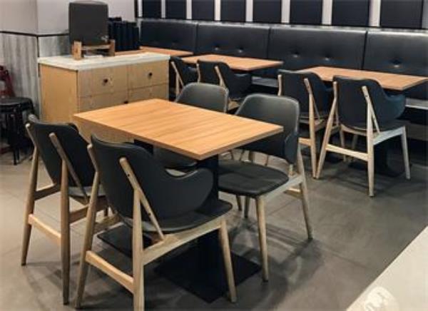 快餐廳快餐店食堂員工餐廳實木桌椅