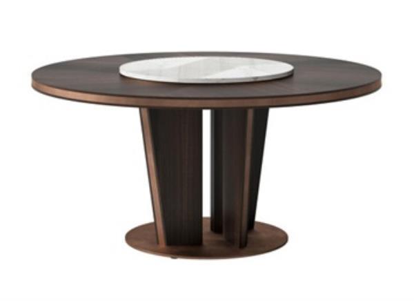 主題餐廳簡約實木帶轉盤桌子