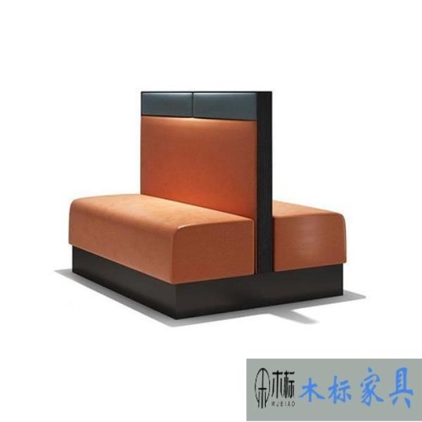 五金加木質皮面茶餐廳卡座沙發